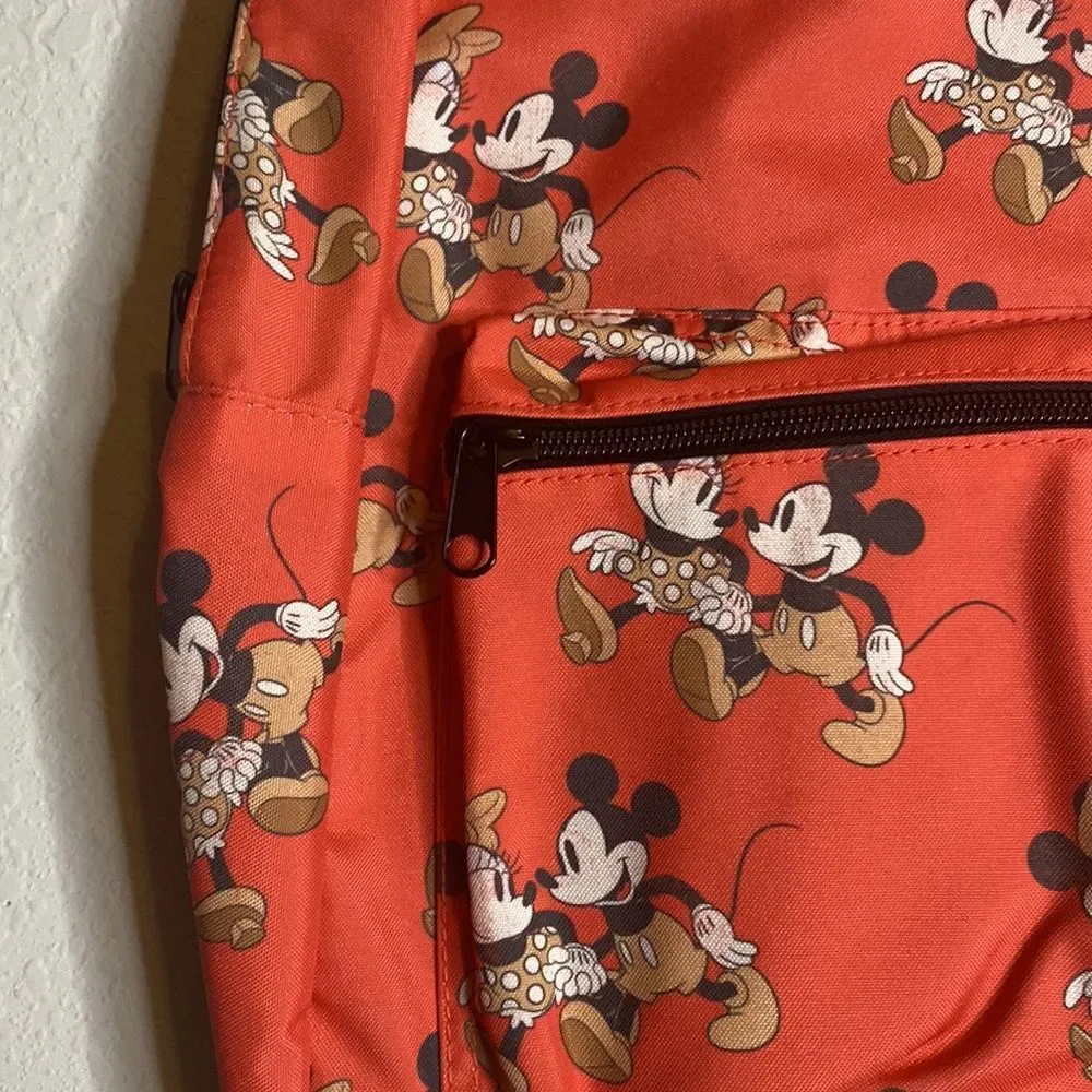 NWT Disney Mickey Mouse & Minnie Mouse print Coral Classic Backpack